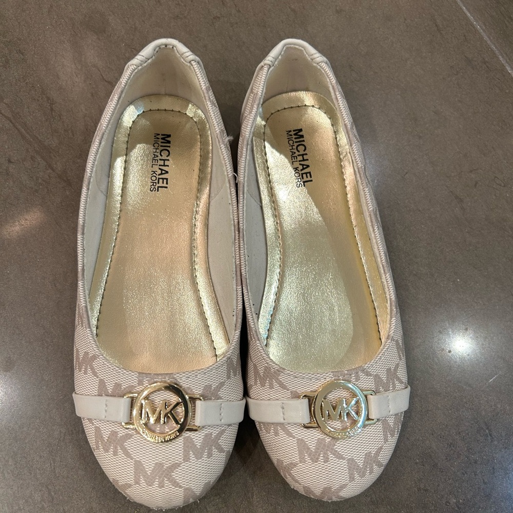Girls MK Logo crème flats